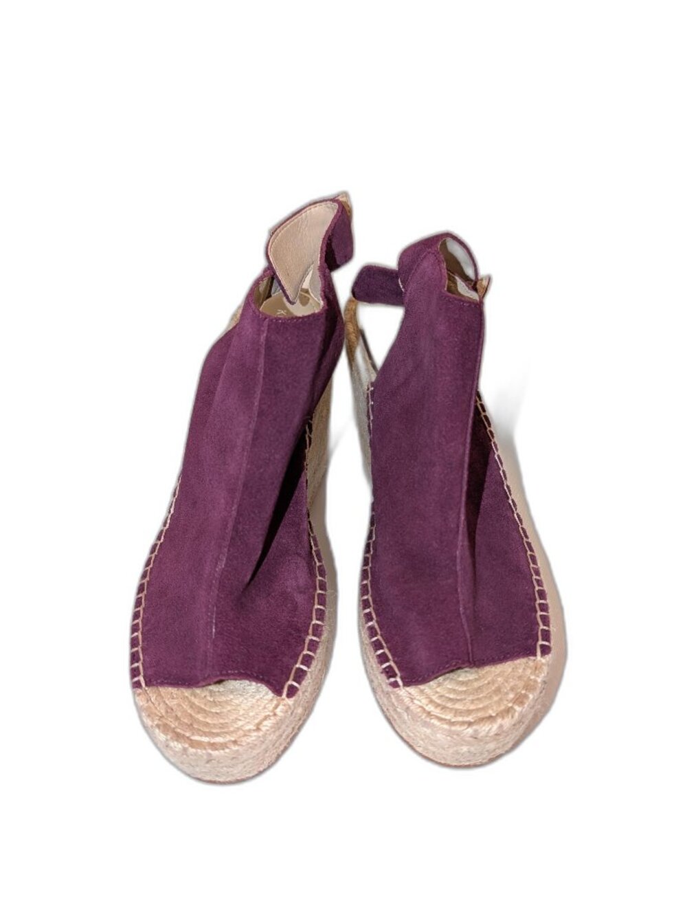 NWOT Kenneth Cole | Olivia Suede Espadrille Wedge Sandals Eggplant Purple Sz 10 - Picture 3 of 10